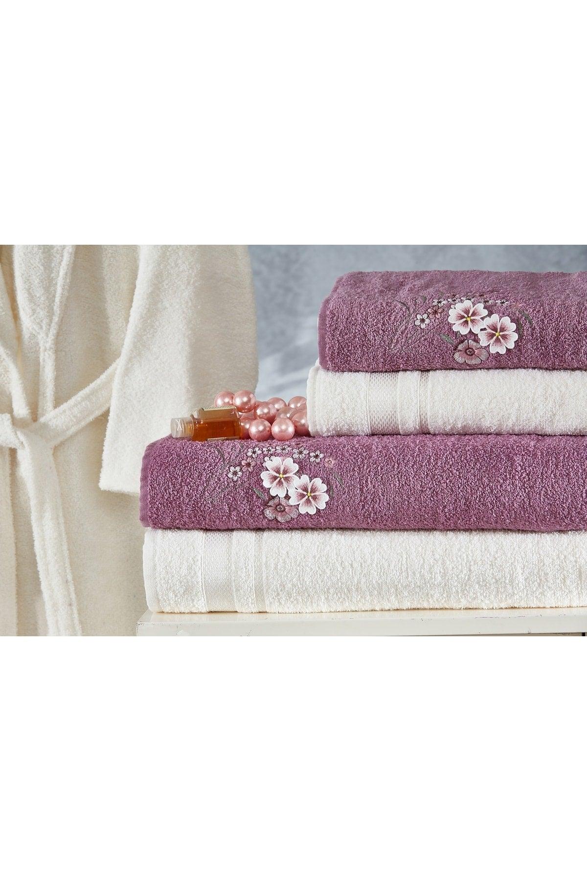 100% Cotton 3d Embroidery 6 Piece Family Bathrobe Set,bathrobe Set,dowry Set - Swordslife