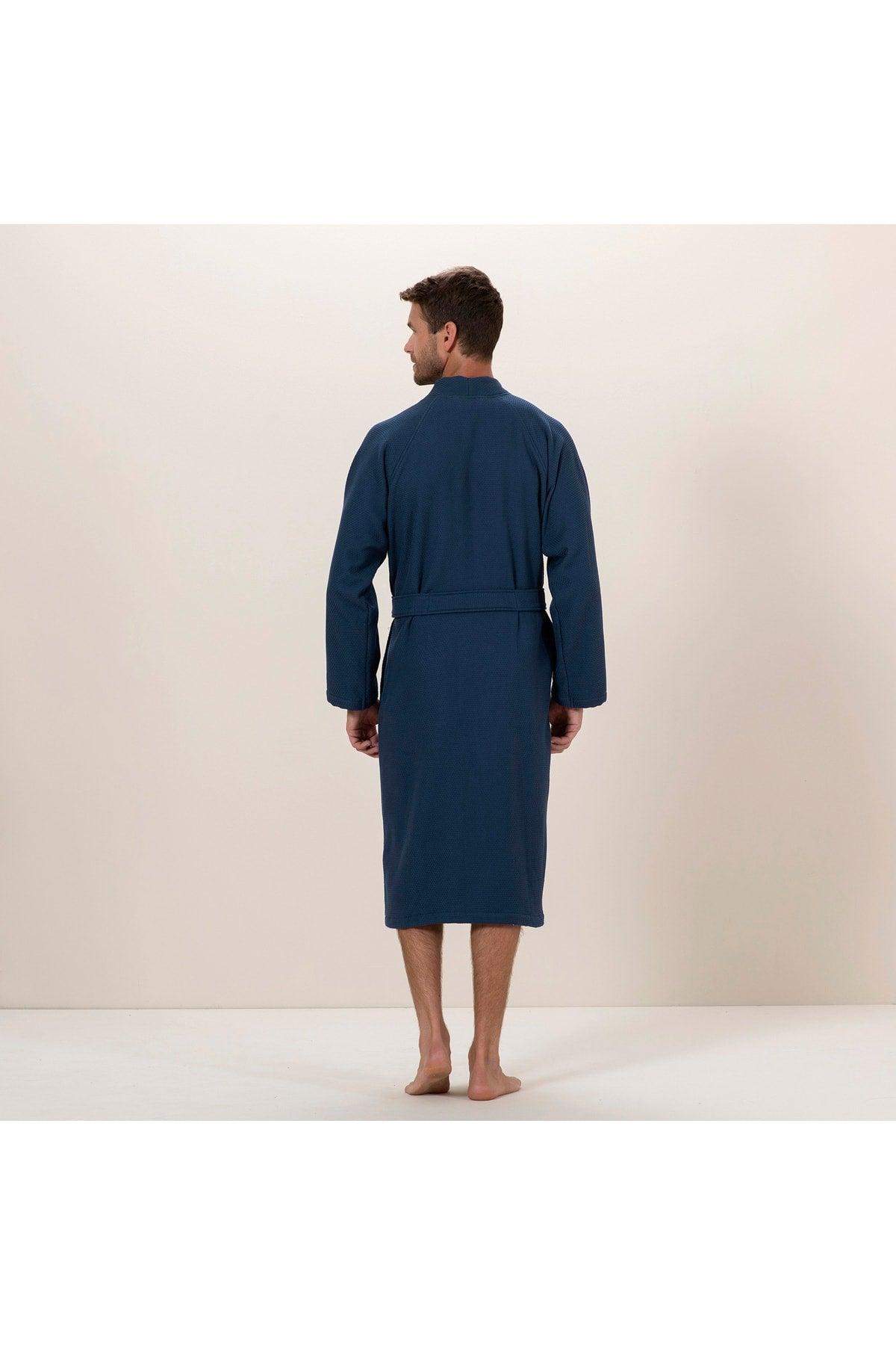 Sobeska Men's Bathrobe Marine Blue - Swordslife