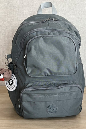 Fcstore Crinkle Fabric Waterproof Medium Size Dark Gray Clinker Backpack/Laptop School Bag