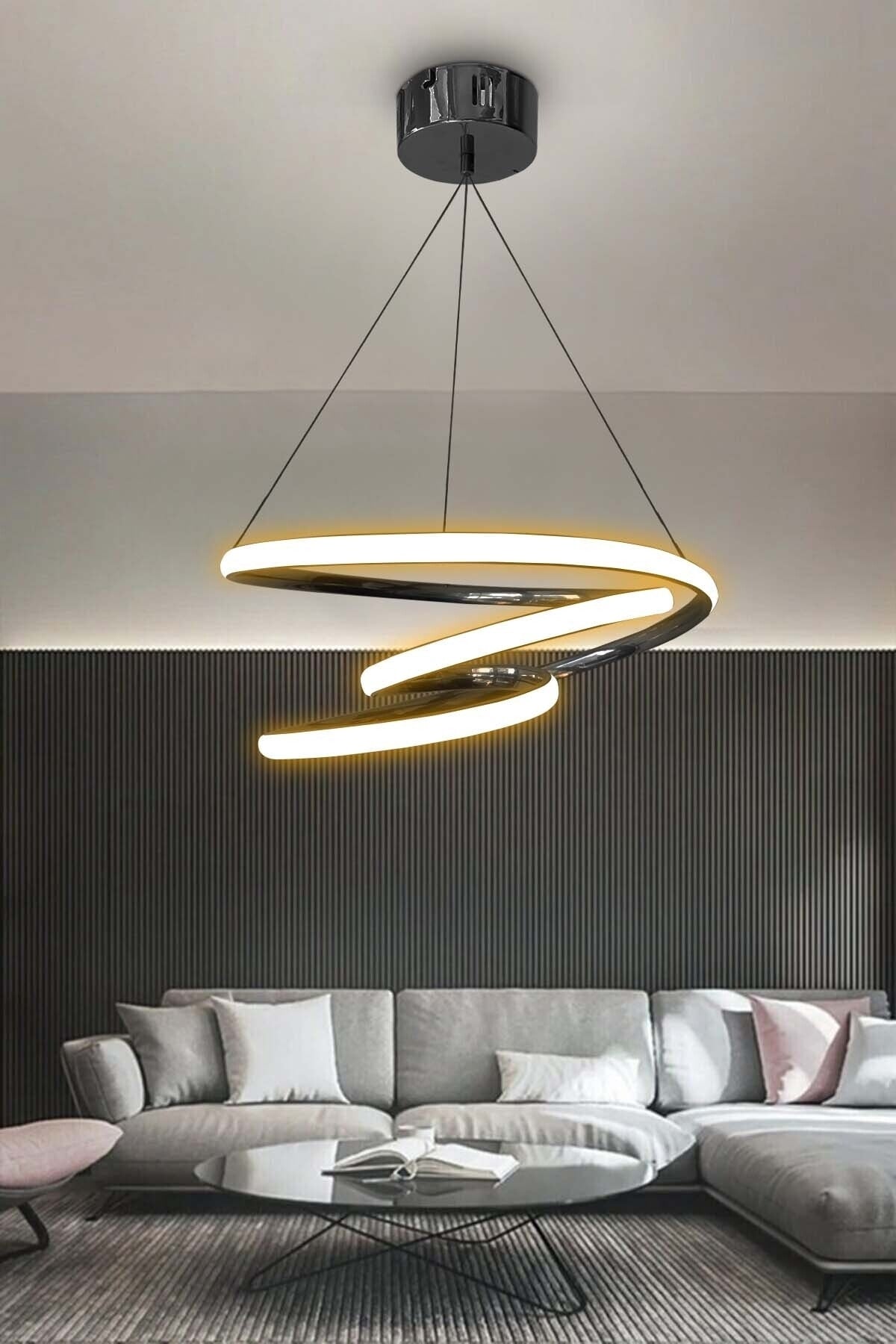 Modern Pendant Lamp Galaxy Black Case Daylight Led Chandelier