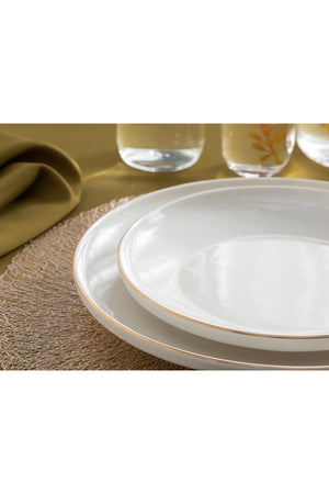 Torino Porcelain 54 Piece Dinner Set For 12 Persons Gold