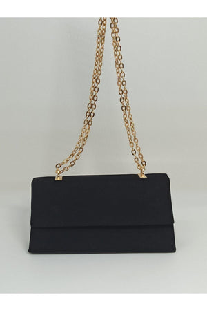Women's Black Suede Chain Strap Bag - Swordslife