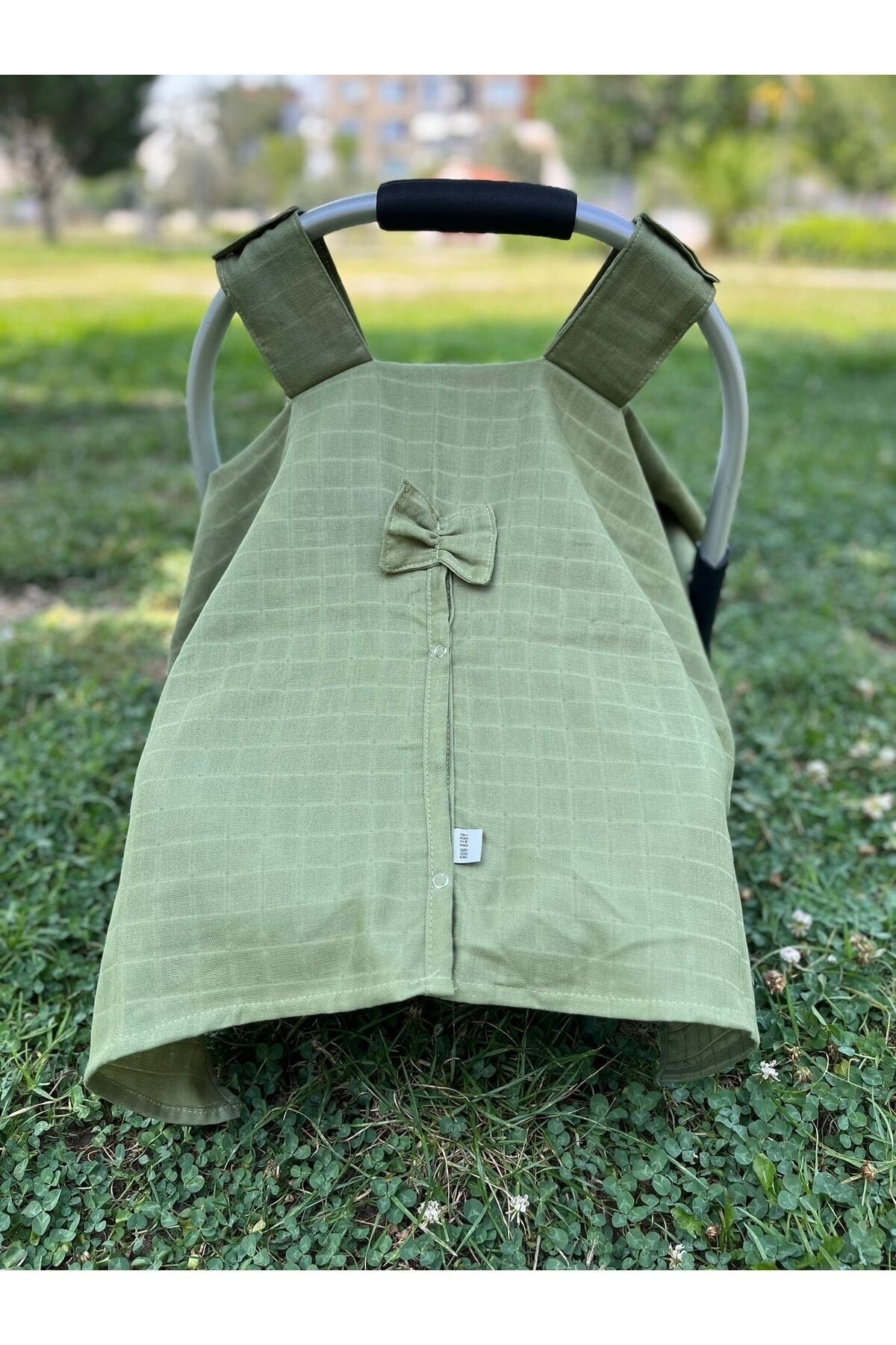 Run Baby Muslin Fabric Pushchair Cover (Green) 75X100Cm