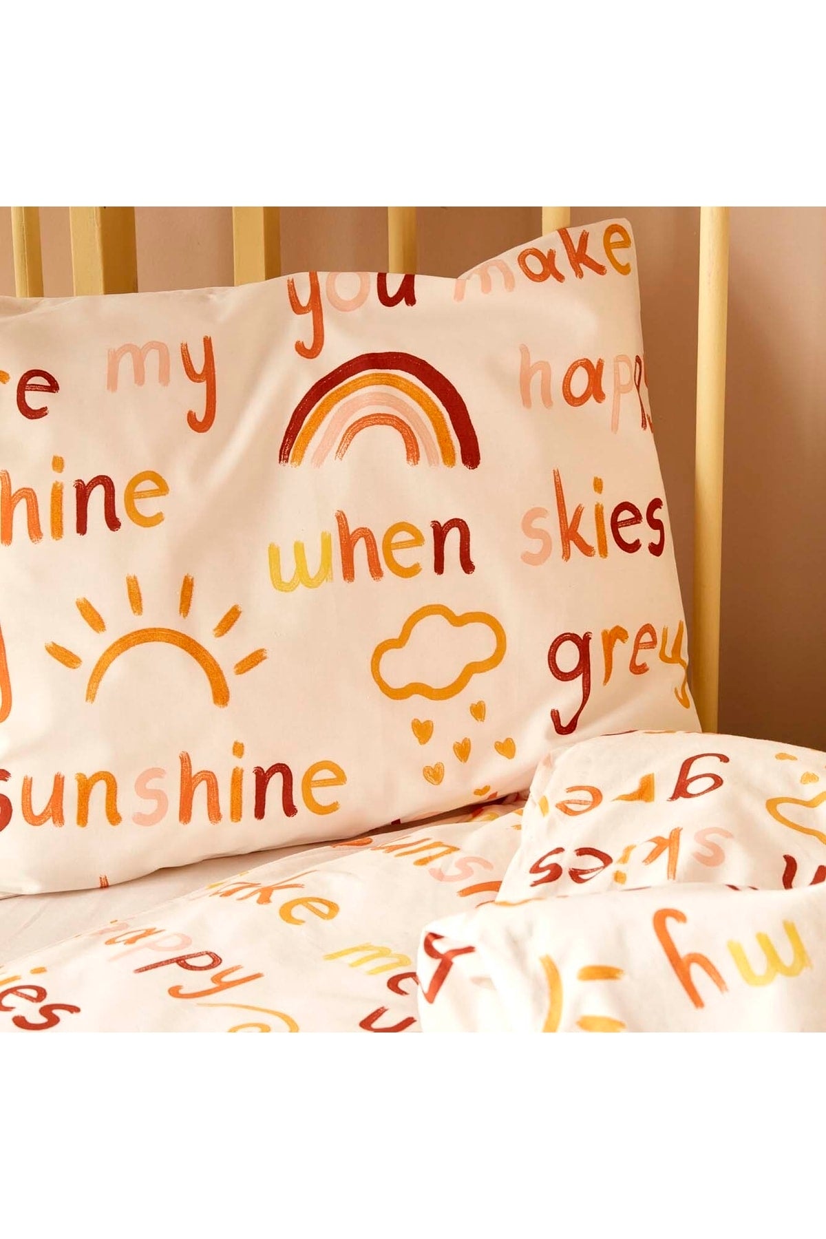 100% Cotton Ranforce Sunshine Baby Duvet Cover Set Yellow (100X150 Cm)