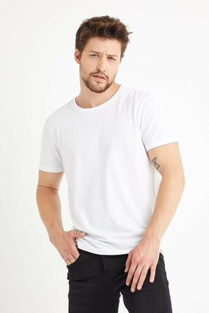 Men'S Black And White 2-Pack Regular Crew Neck T-Shirt