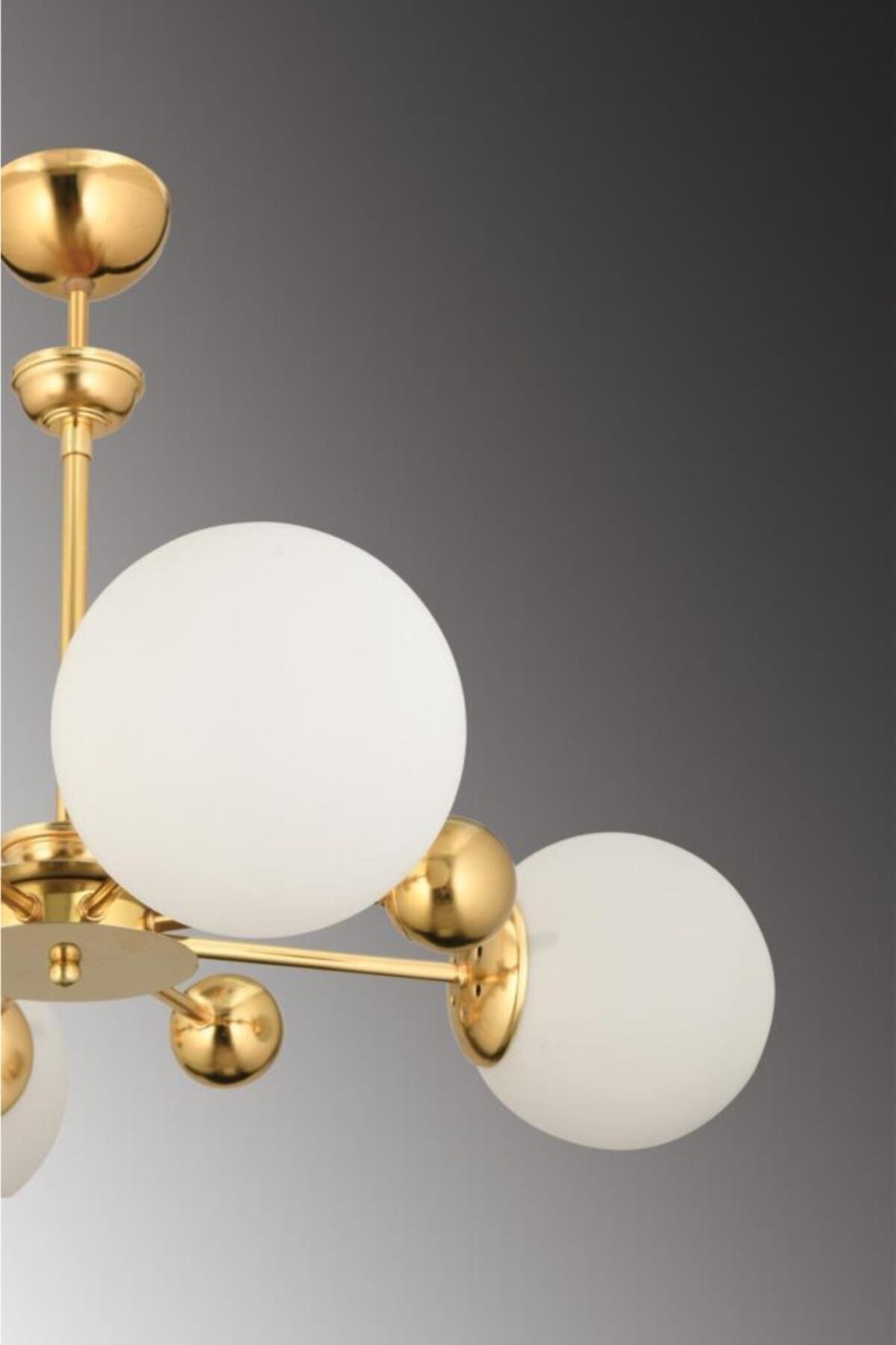 Nairobi 4-Piece Gold Case White Globe Glass Chandelier