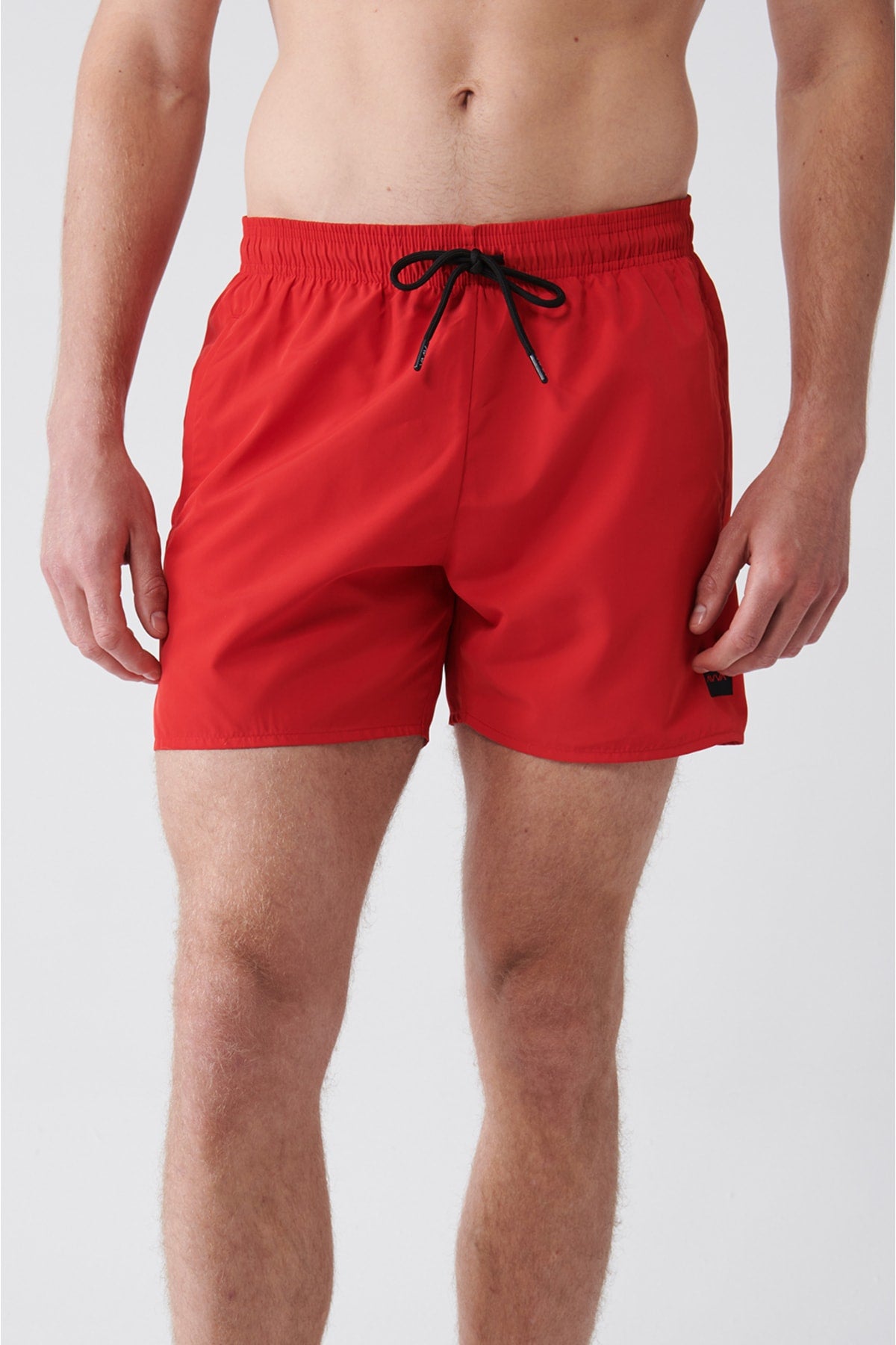 Men's Red Quick Dry Standard Size Straight Swimwear Marine Shorts E003801