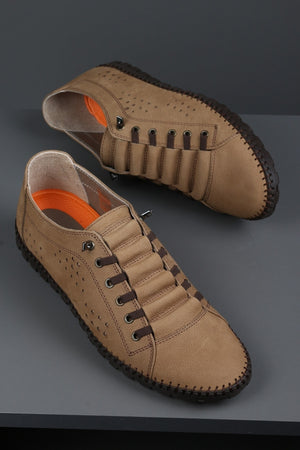 Casual Elastic Laceless Summer Genuine Leather Men'S Shoes