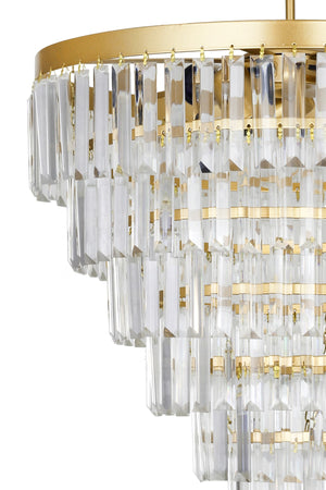 Linsa 55 Cm Crystal Glass Stone Luxury Chandelier - (Yellow Gilt)