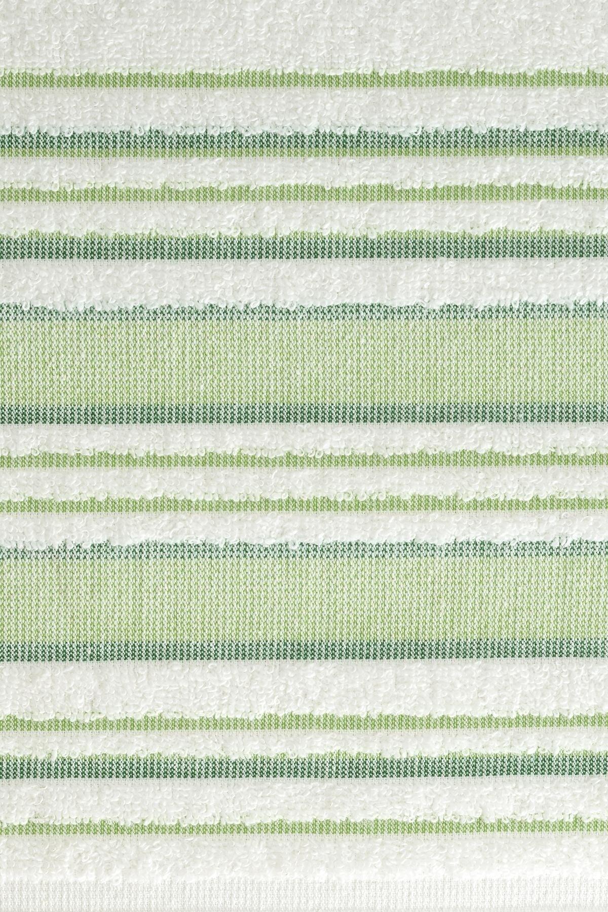 | 50x90 + 70x140 cm Fringe Detail Cotton | Vip Pistachio Green | Bath Towel Set - Swordslife
