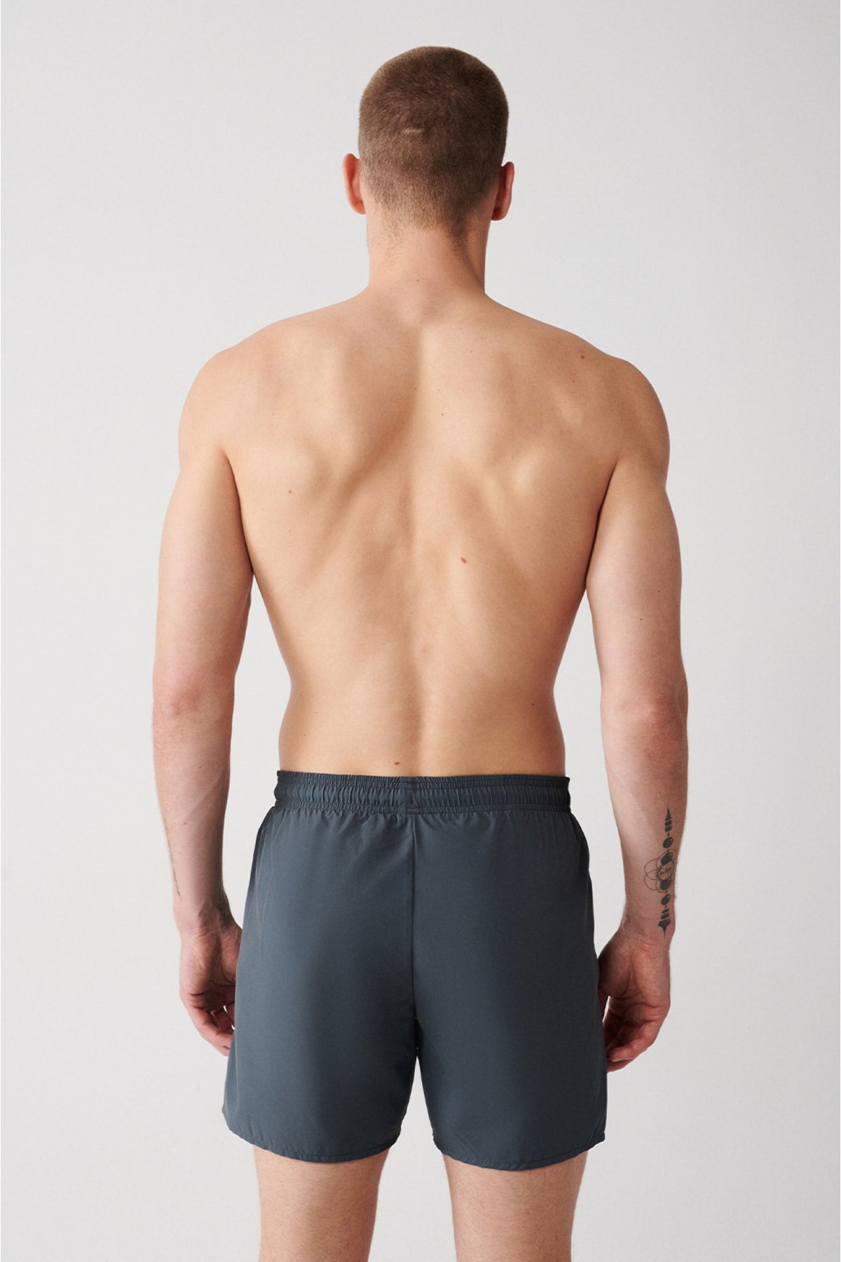 Men'S Anthracite Quick Dry Standard Size Straight Swimwear Marine Shorts E003801