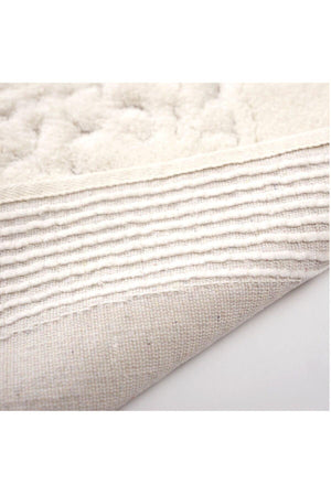 Tiffany Oval 2 Piece Cotton Toilet Seat Set Cream Bath Mat Set - Swordslife