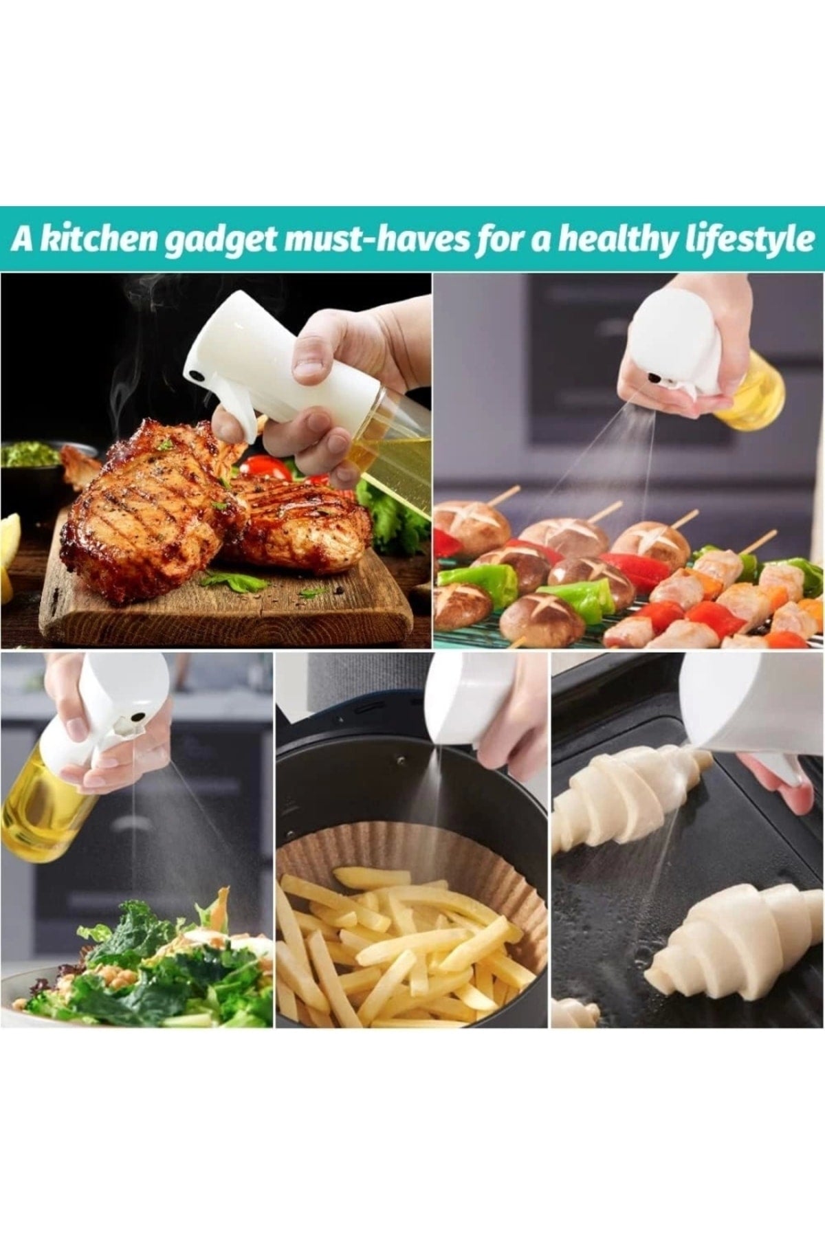 Piece Air Fryer Oil Spray Grill Salad Oven Oil Olive Oil Sprayer Multi-Purpose Spray Bottle