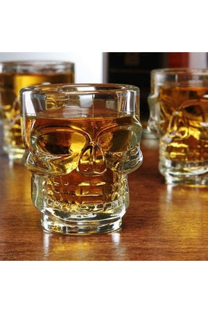 Set Of 4 Crystal Head Shot Glasses Dry Head Whiskey Cognac Tequila Shat Glass