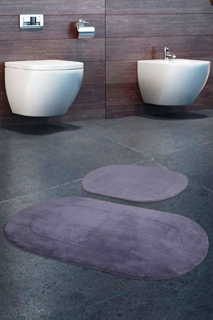 Rixos Gray 2 Pcs Bathroom Carpet Mat Set Non-Slip Toilet Seat Set - Swordslife