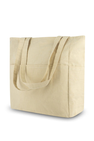 Arm Shoulder Bag, Canvas Tote Bag, Tote, Zippered, Multi Pocket, Shopping Bag, Eco Friendly