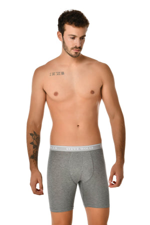 Men'S Mixed Color Bamboo Long Leg Boxer Set Of 5