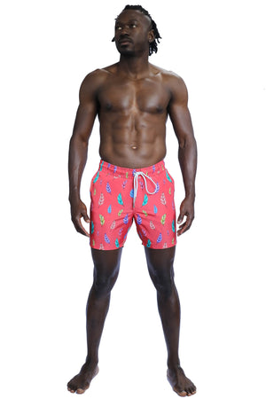Men'S Patterned Red Sea Shorts