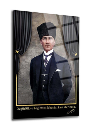 Atatürk 91 Glass Painting-Atatürk Painting-Flag Painting - Swordslife