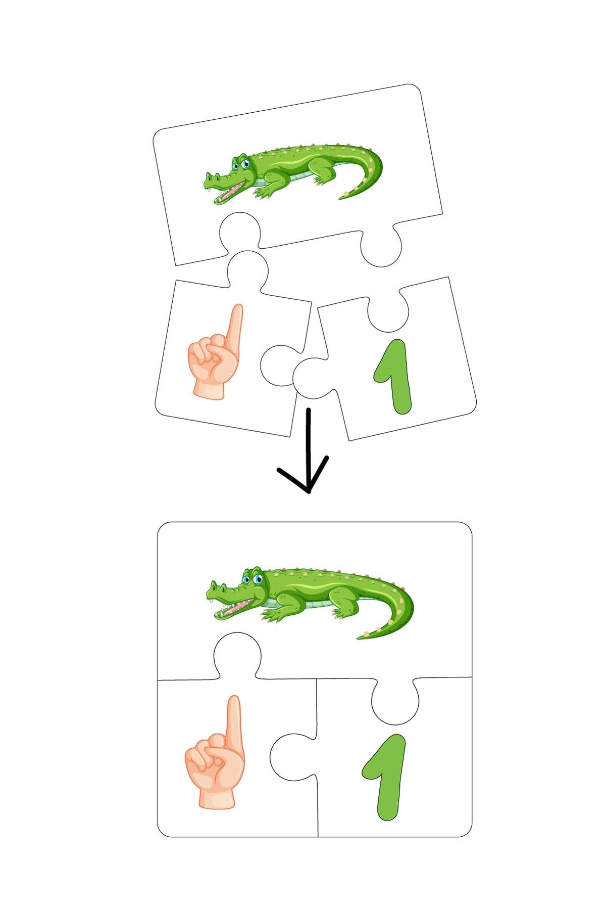 Wooden 30 Pieces Learning Numbers Pazil Set