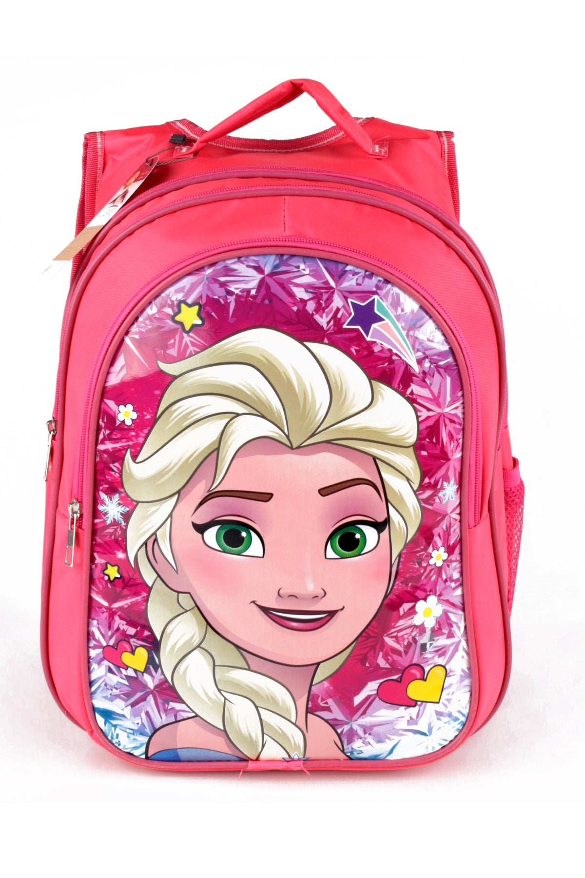 Middle School Primary School Bag and Lunch Box 3 Pockets Pad Elsa Head Pink