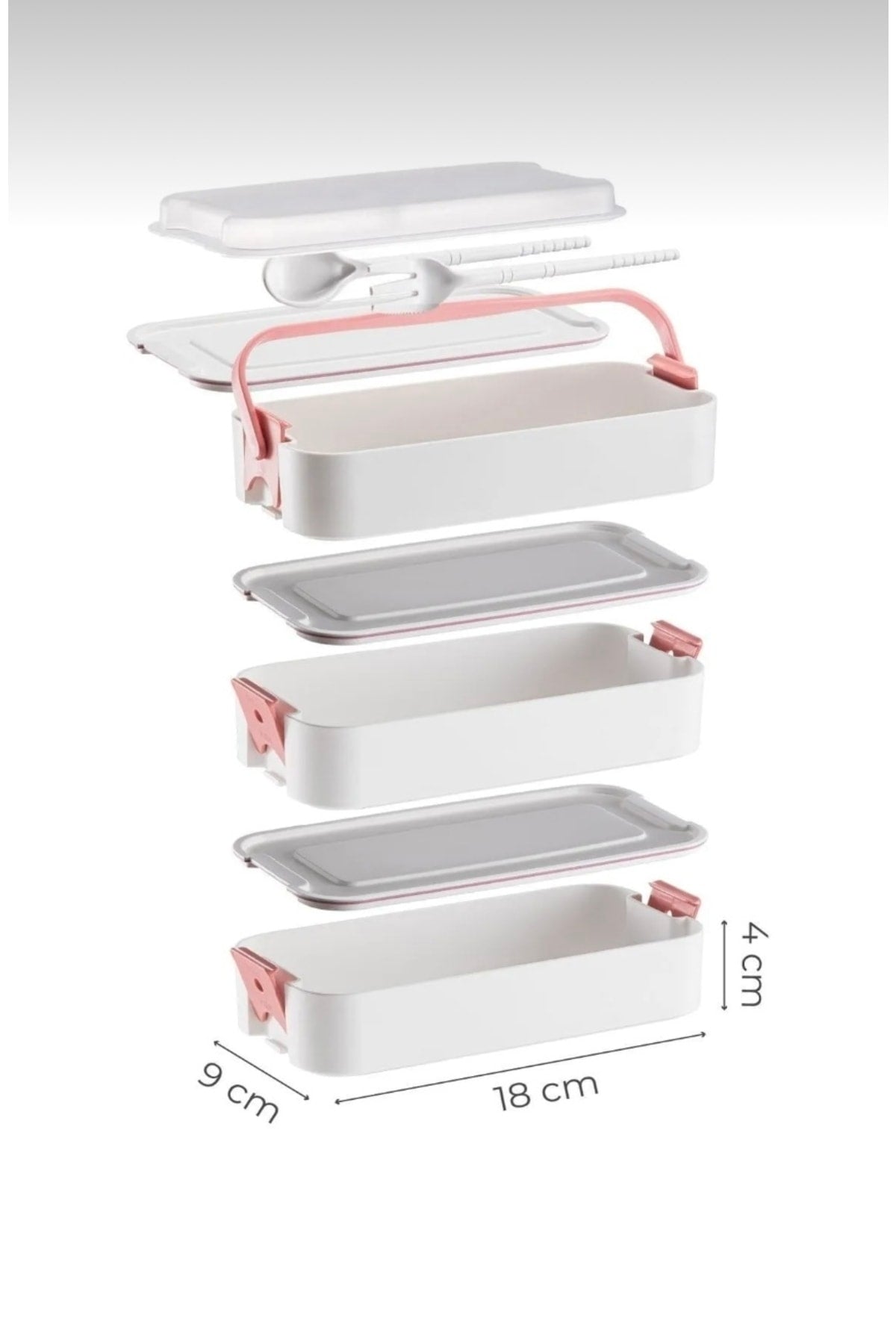 3 Layer Portable Lunch Box Diet Nutrition Storage Container with Fork and Spoon