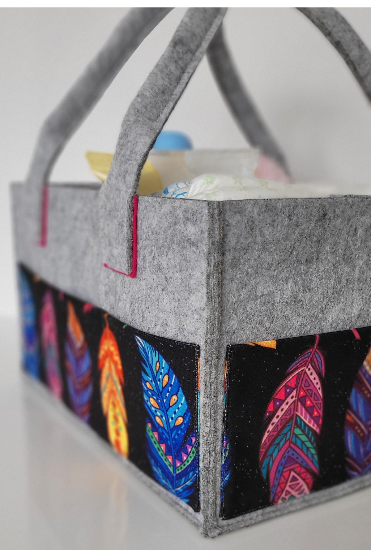 Handmade Multi-Purpose Felt Mother Baby Care And Organizer Bag Functional Organizer