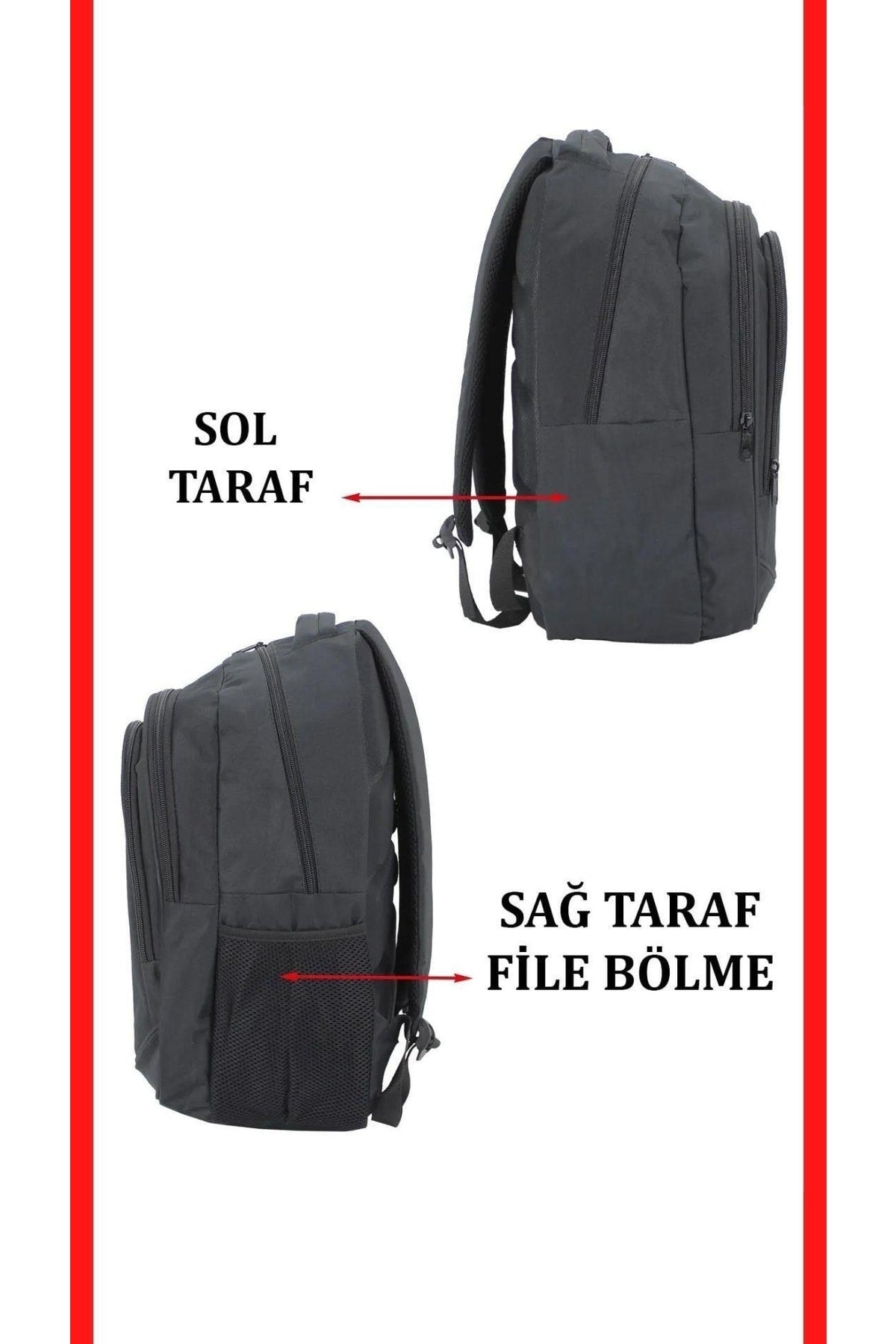 Waterproof Fabric Basic Black Backpack