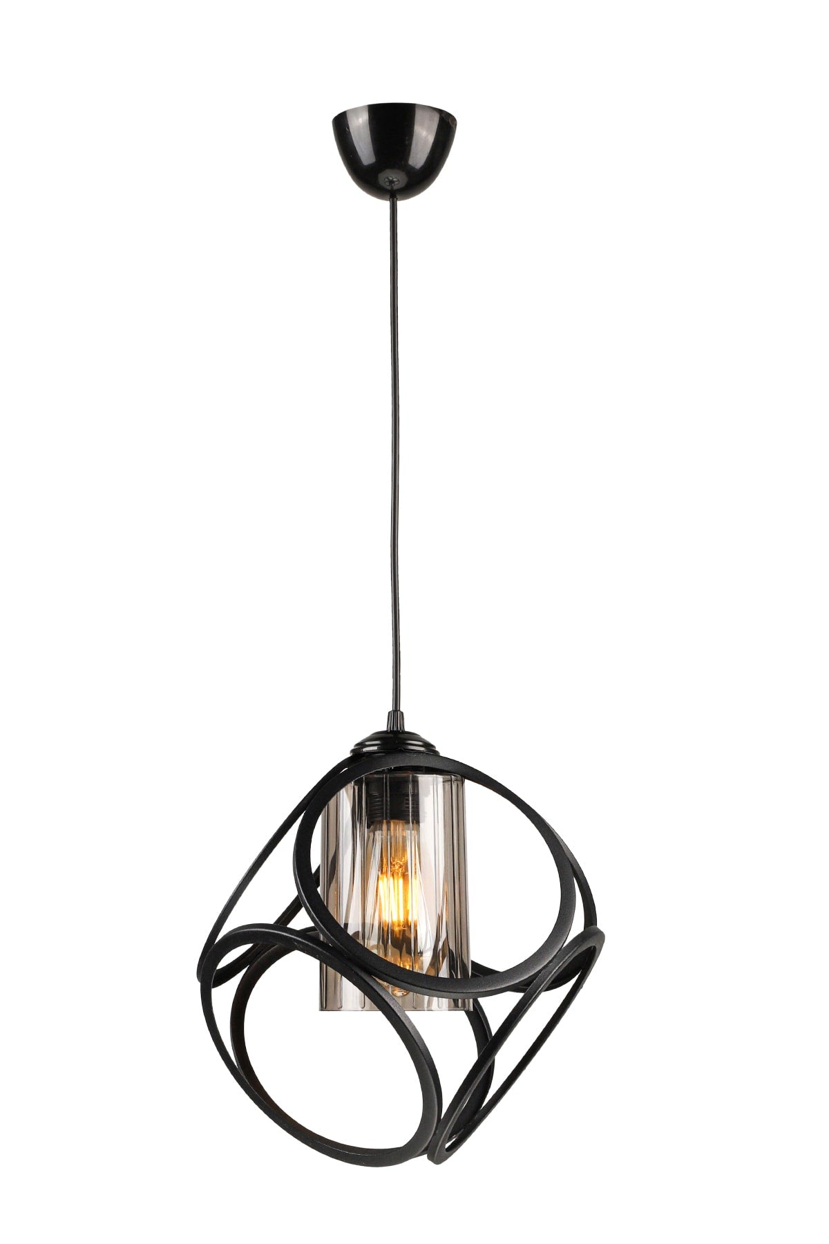 Aydın Single Chandelier Black Smoked Acrylic