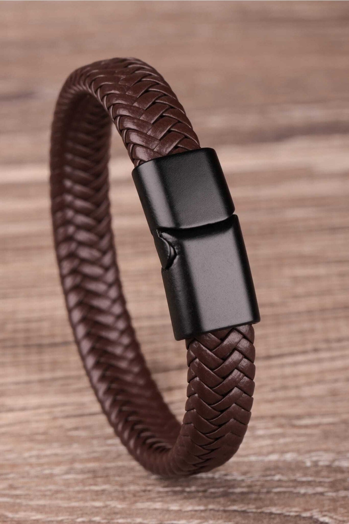Magnet Vegan Leather Men'S Bracelet