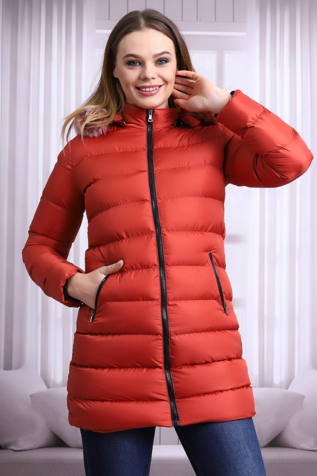 Tile Color Women's Plush Microgel Inflatable Coat - Swordslife