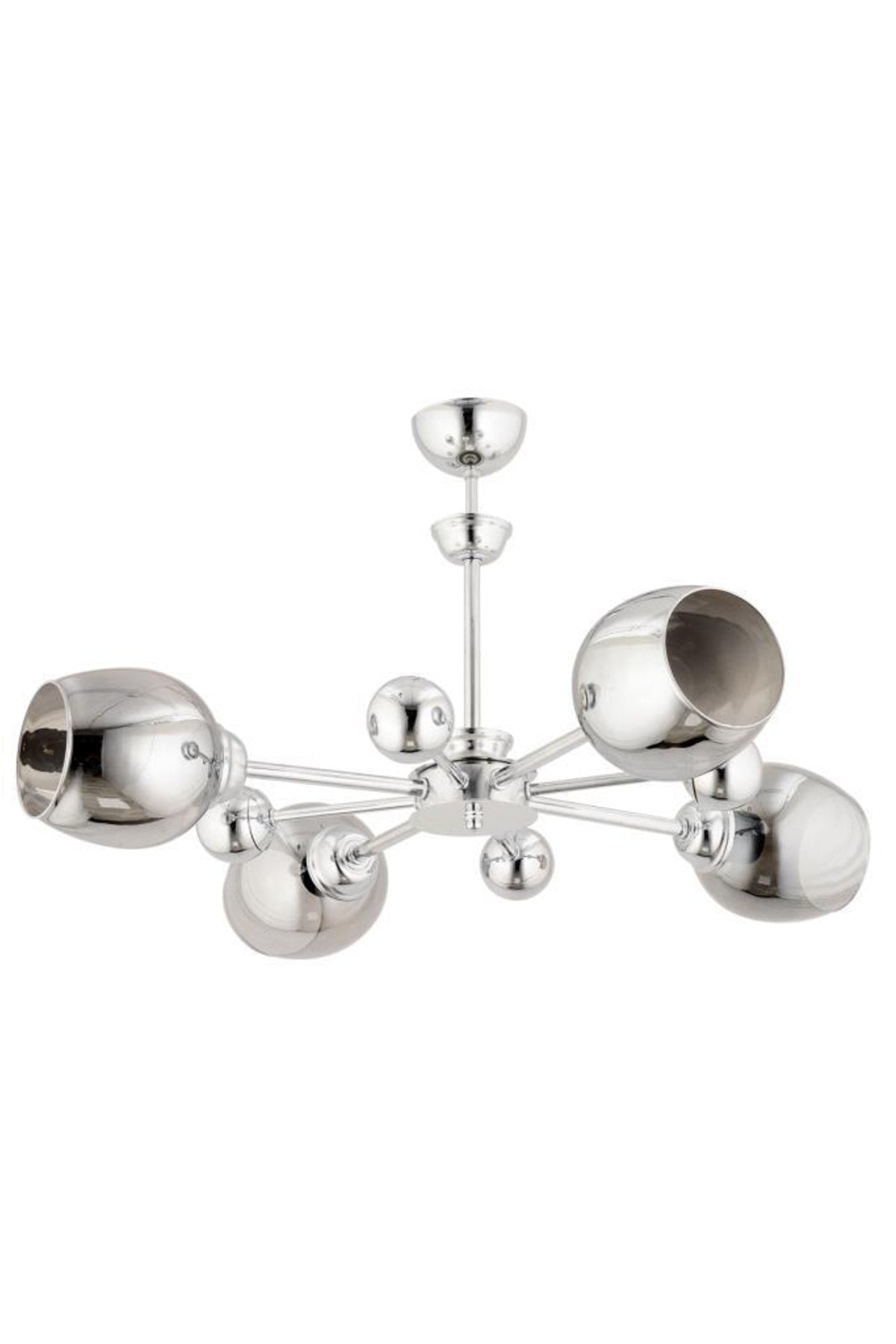 Nairobi 4-Piece Silver Smoked Opaque Glass Chandelier