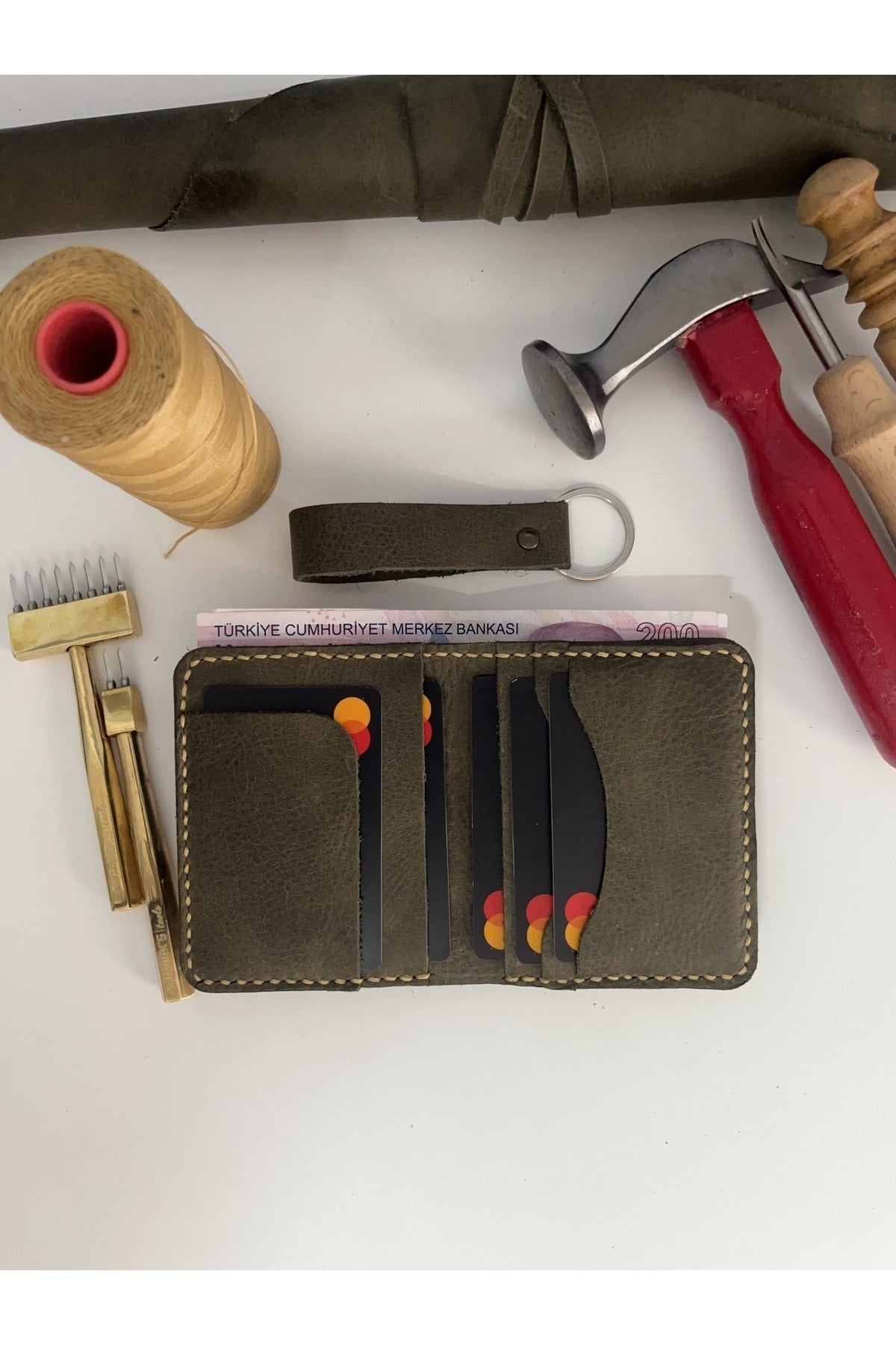 Genuine Leather Wallet With Card And Cash Compartment - Personalized Name Printing (Keychain Gift)
