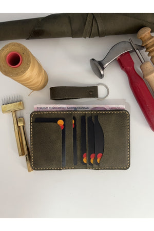 Genuine Leather Wallet With Card And Cash Compartment - Personalized Name Printing (Keychain Gift)