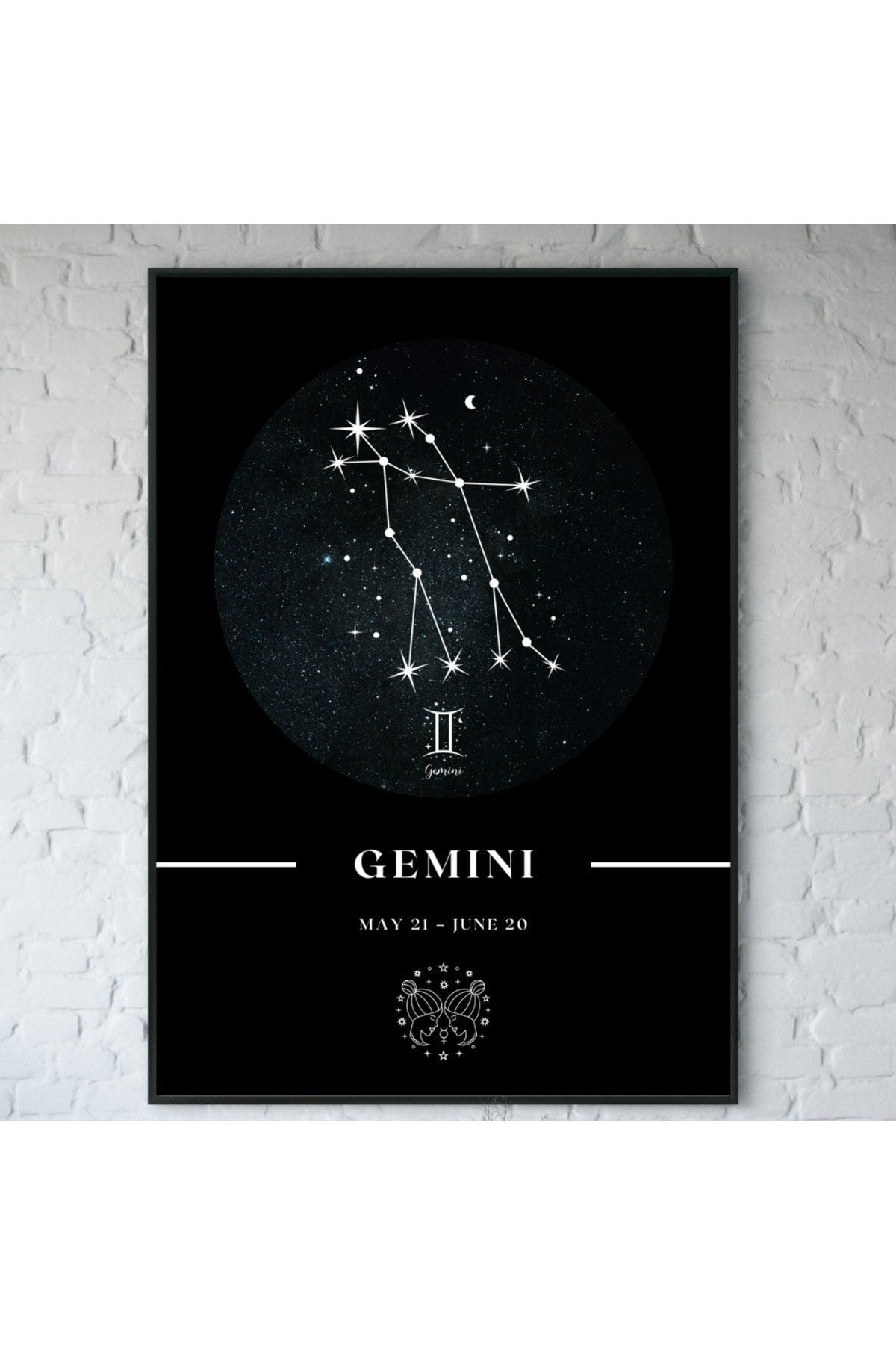 Gemini Gemini Zodiac Constellation Chart Astrology Horoscope Symbol 34x44cm - Swordslife