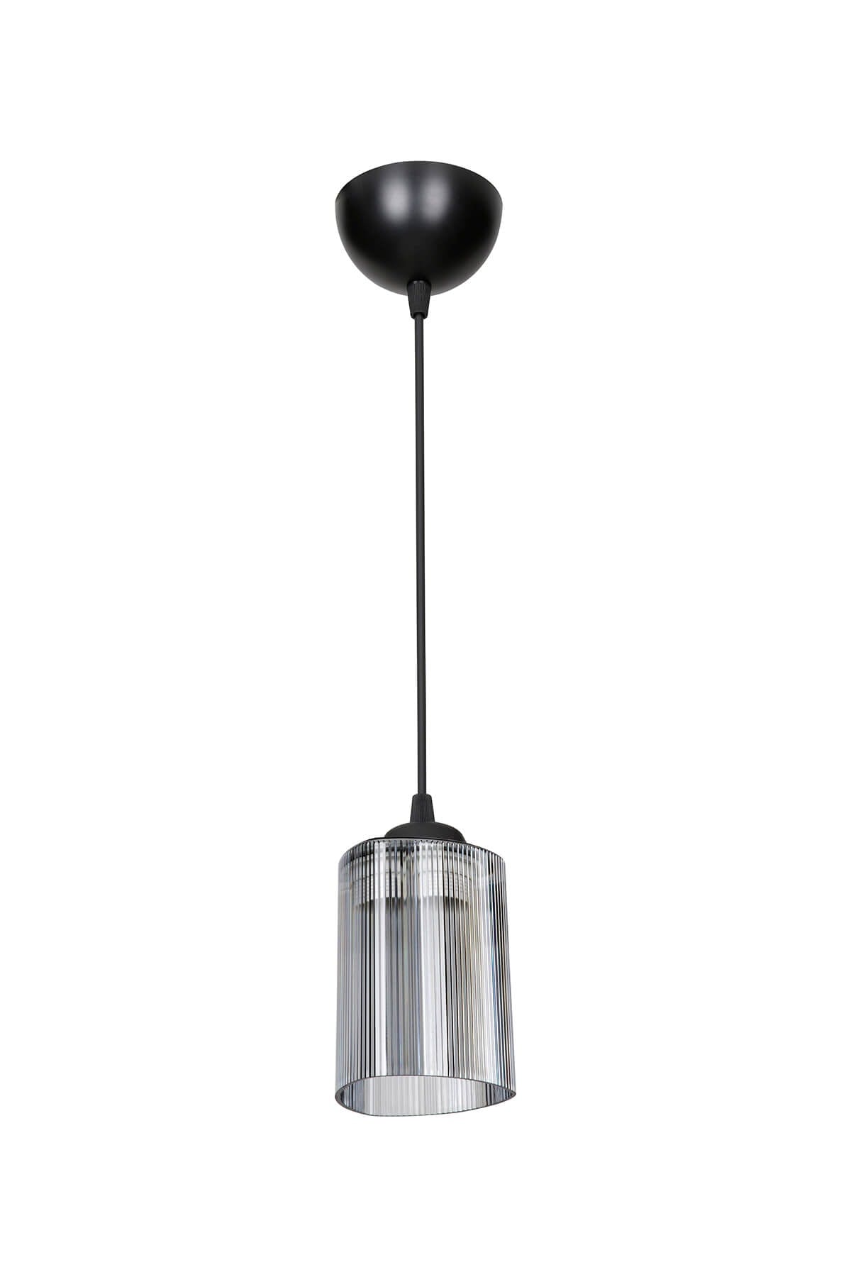 Smoked Optical Promo Pendant Lamp - Glass with Double Bulb Look