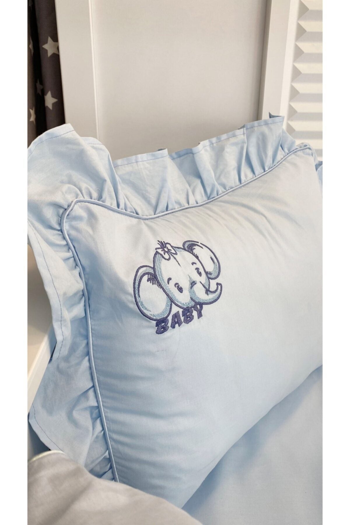 Special Design Elephant Embroidered Baby Duvet Cover Set 11680