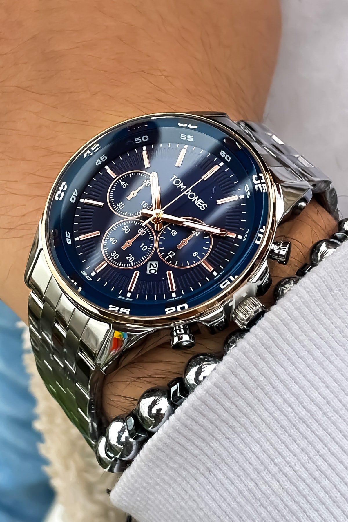 Original Tomjones Steel Blue Dial New Season Sport Lux Men'S Watch