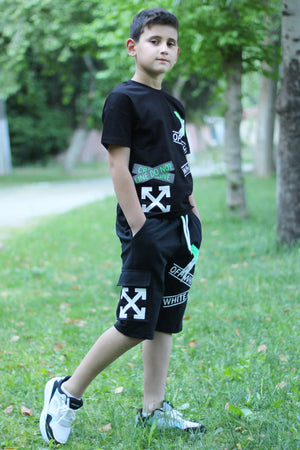 X Printed Men'S Capris Men'S Bottom-Top Tracksuit Set