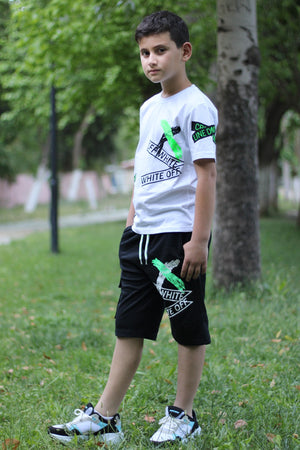 X Printed Men'S Capris Men'S Bottom Top Tracksuit Set