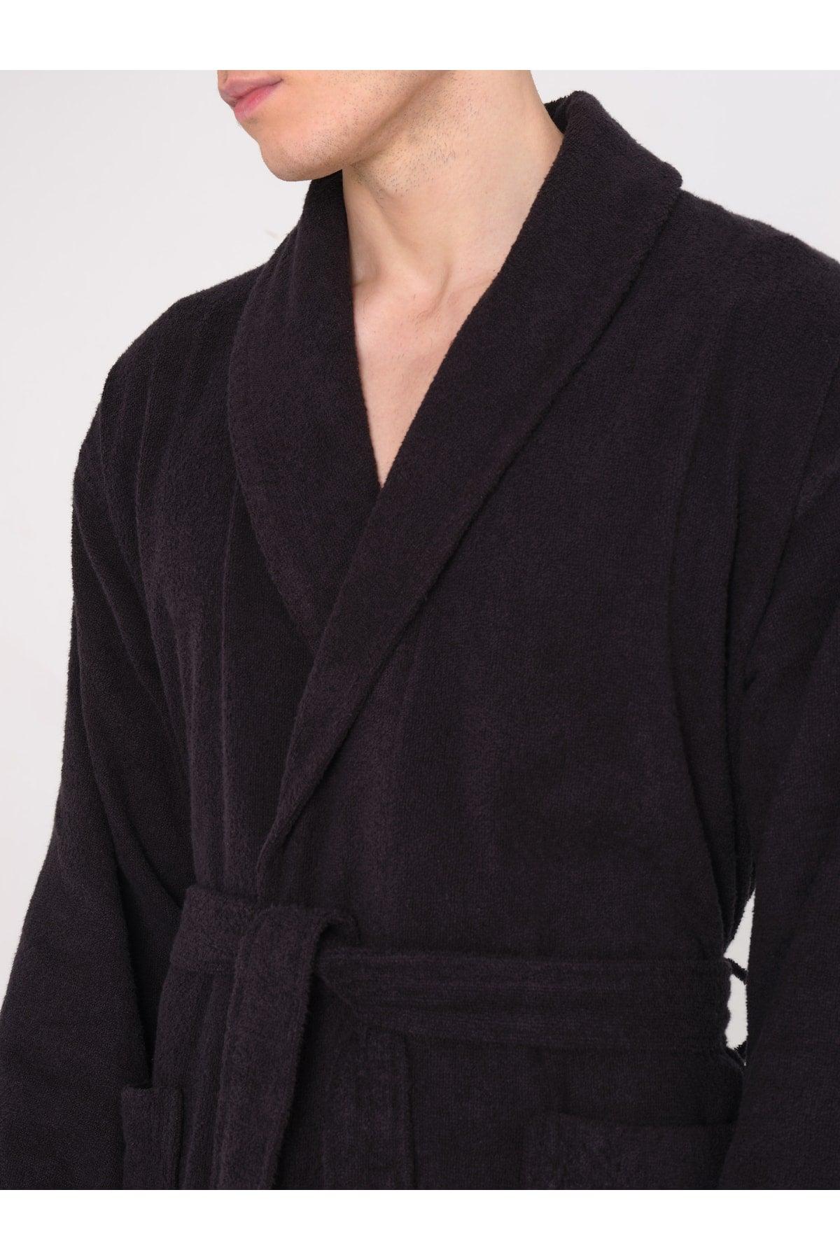 Istanbul Black Regular 100% Cotton Bathrobe Xl/xll - Swordslife