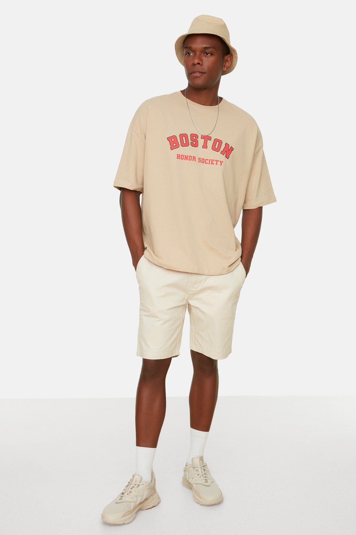 Taş Men'S Oversize City Printed Crew Neck Short Sleeved 100% Cotton T-Shirt Tmnss21Ts1217