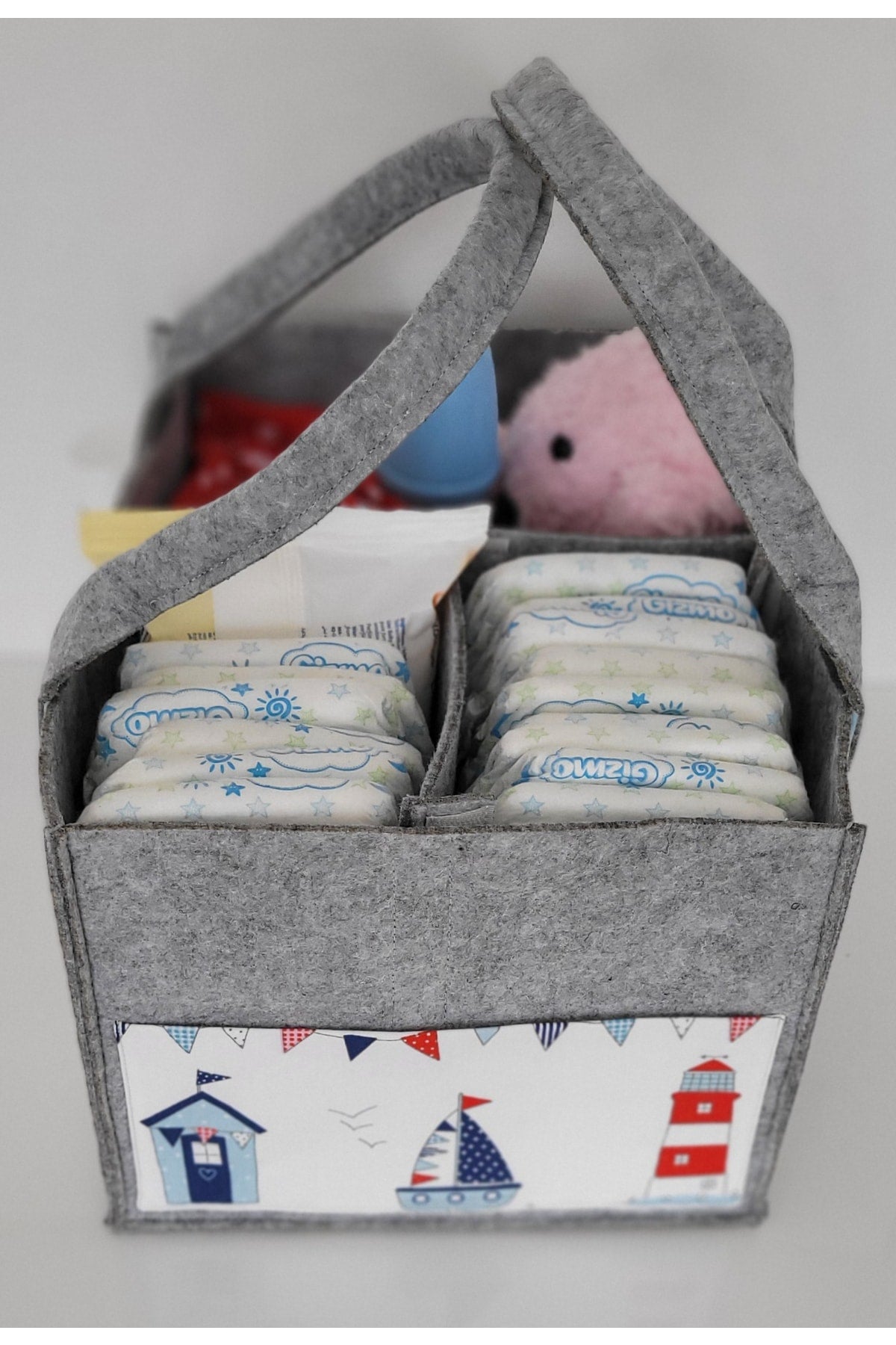 Handmade Multi-Purpose Felt Mother Baby Care And Organizer Bag Functional Organizer With Lid