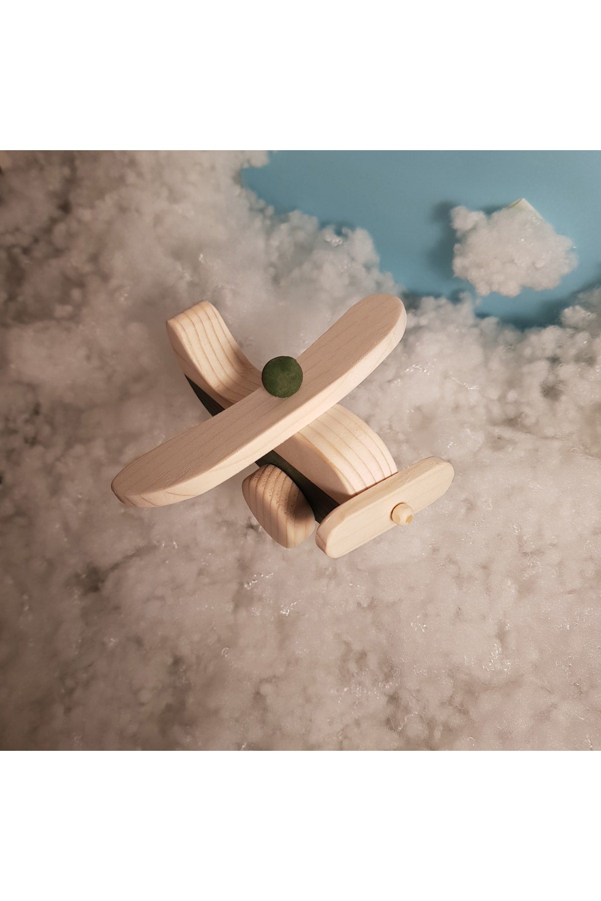 Handmade Wooden Toy Airplane, Educational, Creative, Vintage And Natural And Safe Wooden Baby Toy