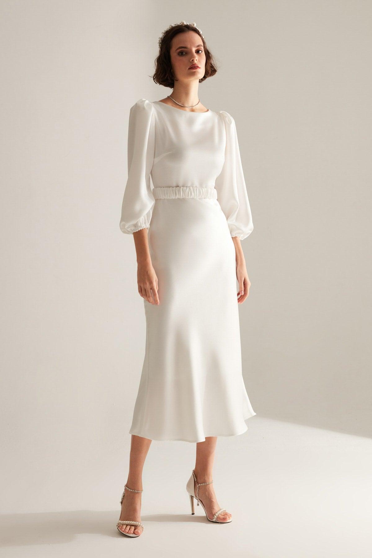 Heleny Special Design White Engagement Dress - Swordslife