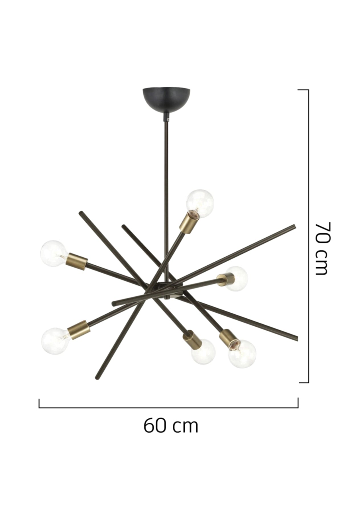 Meter 6 Piece Black Antique Lampshade Pendant Lamp Modern Bedroom Kitchen Living Room Chandelier