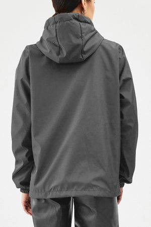 Women's Anthracite Inner Lined Waterproof Hooded Raincoat with Pocket - Windbreaker Jacket - Swordslife
