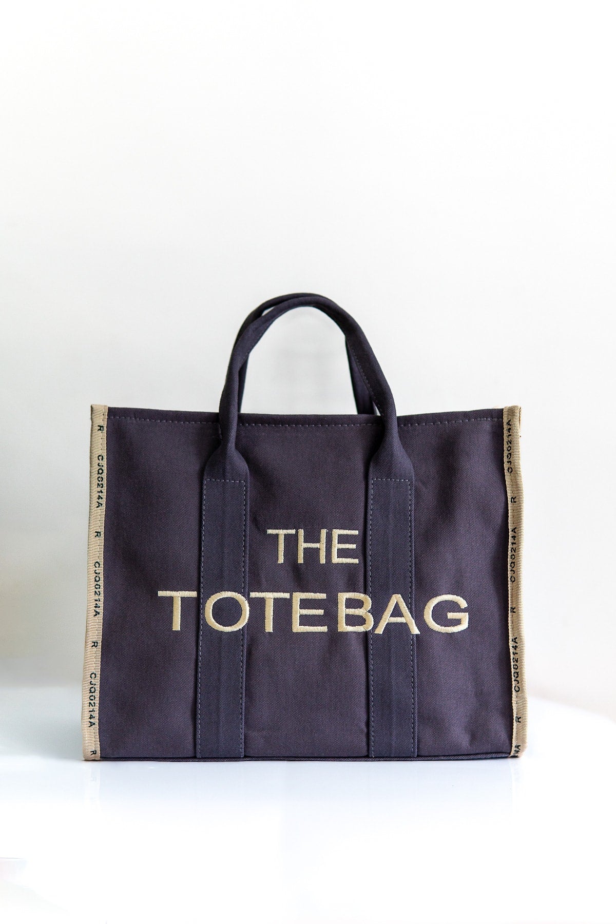 Women'S Gray Tote Bag Canvas Long Strap Bag Hand And Shoulder Bag