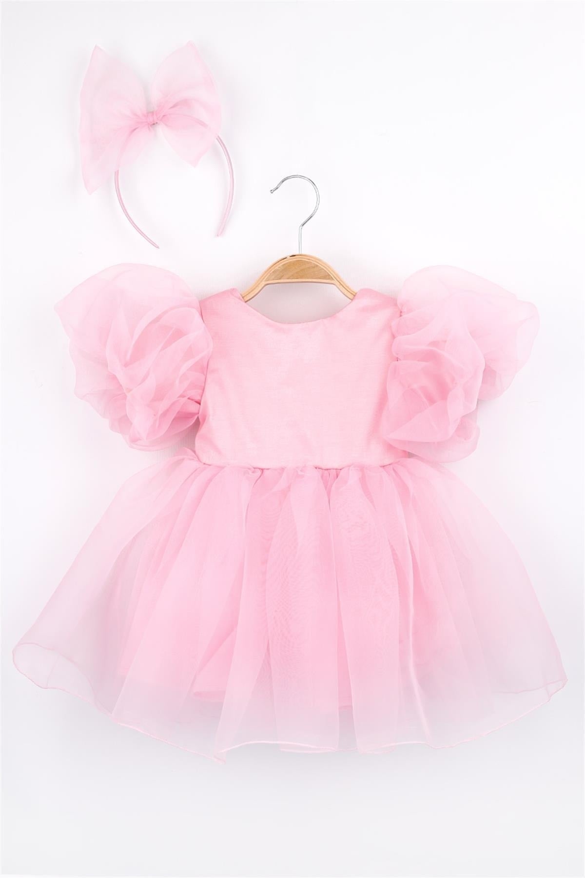 Pink Crown Organza Girl's Party Dress - Carlene