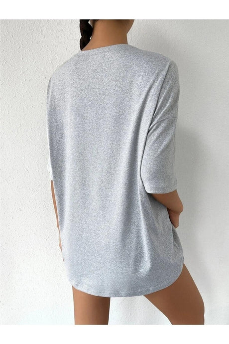 Minimal Heart Print Oversize Tshirt. - Swordslife